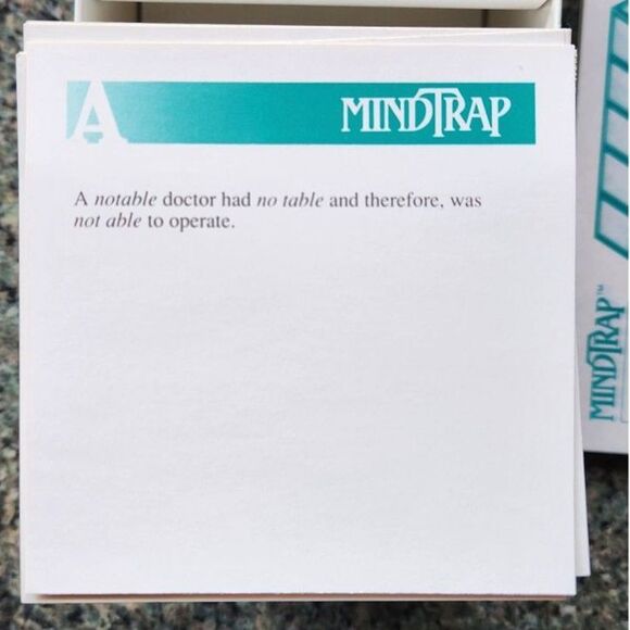 1991 Vintage MindTrap Card Game Will Challenge the Way You Think Ages 12 and Up - Picture 9 of 11